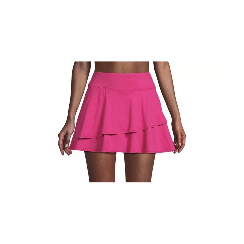 Lands End High Waisted Tulip Hem Swim Skortโ Womens 2X Hot Pink UPF 50+ NWT